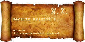 Mersits Kristóf névjegykártya
